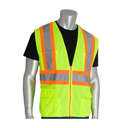 Pip ANSI Type R Class 2 Two-Tone Eleven Pocket Premium Solid Surveyors Vest 302-MAPLY-2X